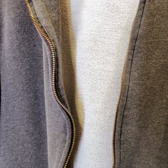 Logan Hill Men's Zip-Up Pocket Hoodie | Large | Charcoal Gray | Cotton - Picture 3 of 6